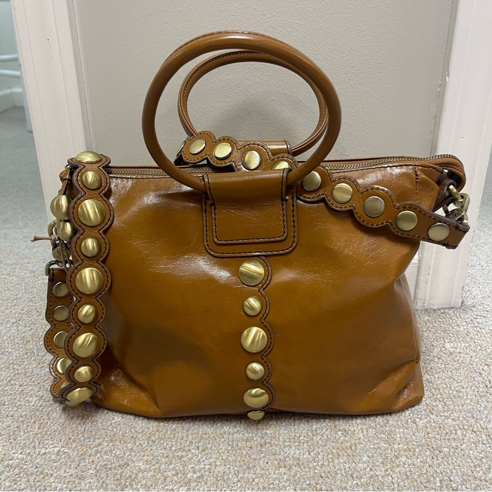 HOBO Leather Handbag with Gold Accents